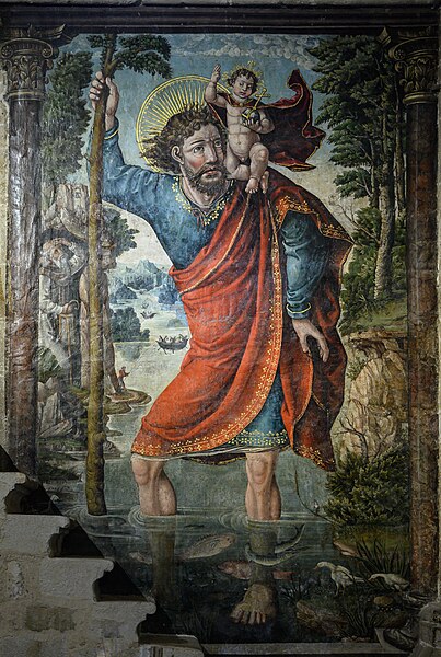 fresco de san cristobal en la catedral de zamora